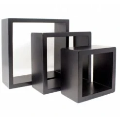 At Home Comforts Set Of 3 Black Cube Shelves 9 At Home Comforts Set Of 3 Black Cube Shelves -Living Room Furniture Store 17596997 3