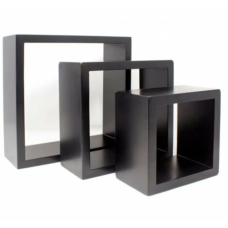 At Home Comforts Set Of 3 Black Cube Shelves 5 At Home Comforts Set Of 3 Black Cube Shelves - Image 3