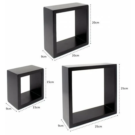 At Home Comforts Set Of 3 Black Cube Shelves 7 At Home Comforts Set Of 3 Black Cube Shelves - Image 5