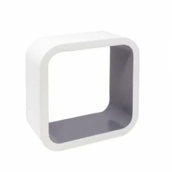 At Home Comforts Set Of 3 White And Grey Cube Shelves -Living Room Furniture Store 17596999 5