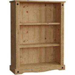 Corona 3 Tier Low Bookcase Solid Pine Shelving Storage Unit -Living Room Furniture Store 17767086 5