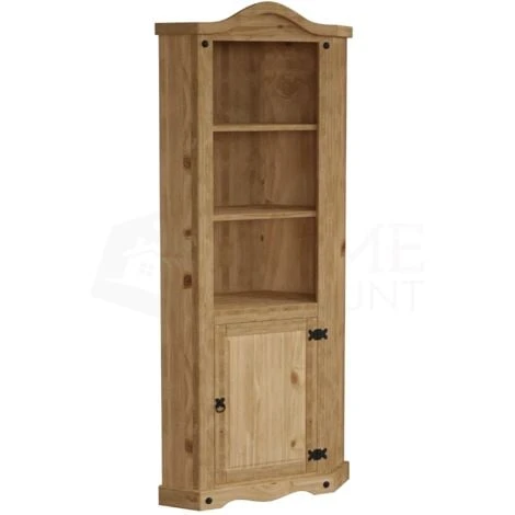 Corona 1 Door Corner Bookcase Solid Pine Shelving Storage Unit 6 Corona 1 Door Corner Bookcase Solid Pine Shelving Storage Unit - Image 4
