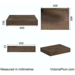 Mode Orion Chestnut Wall Hung Countertop Basin Shelf -Living Room Furniture Store 17789413 3