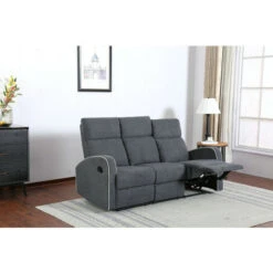 Boston Slate Grey Fabric 3 Seater Recliner Sofa -Living Room Furniture Store 17791438 3
