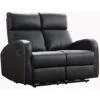 Boston Black Leather 2 Seater Recliner Sofa -Living Room Furniture Store 17791494 1