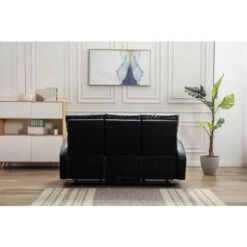 Boston Black Leather 3 Seater Recliner Sofa -Living Room Furniture Store 17791499 4