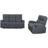 Boston Slate Grey Plush Fabric 3+2 Seater Recliner Sofa Set -Living Room Furniture Store 17849472 1