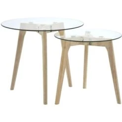 Side Table Set 2 Pcs Tempered Glass VidaXL