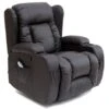 CAESAR 10 IN 1 WINGED LEATHER RECLINER CHAIR ROCKING MASSAGE SWIVEL HEATED BROWN