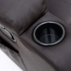 CAESAR 10 IN 1 WINGED LEATHER RECLINER CHAIR ROCKING MASSAGE SWIVEL HEATED BROWN 9 CAESAR 10 IN 1 WINGED LEATHER RECLINER CHAIR ROCKING MASSAGE SWIVEL HEATED BROWN -Living Room Furniture Store 18220855 3