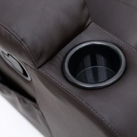 CAESAR 10 IN 1 WINGED LEATHER RECLINER CHAIR ROCKING MASSAGE SWIVEL HEATED BROWN 5 CAESAR 10 IN 1 WINGED LEATHER RECLINER CHAIR ROCKING MASSAGE SWIVEL HEATED BROWN - Image 3