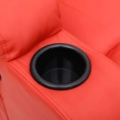 CAESAR 10 IN 1 WINGED LEATHER RECLINER CHAIR ROCKING MASSAGE SWIVEL HEATED RED -Living Room Furniture Store 18220859 3