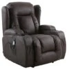 CAESAR BROWN ELECTRIC LEATHER AUTO RECLINER MASSAGE HEATED GAMING WING CHAIR -Living Room Furniture Store 18220864 1