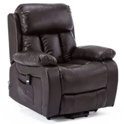 CHESTER BROWN RISE LEATHER RECLINER CHAIR