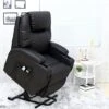 CINEMO RISEREC BLACK LEATHER RECLINER -Living Room Furniture Store 18220916 1