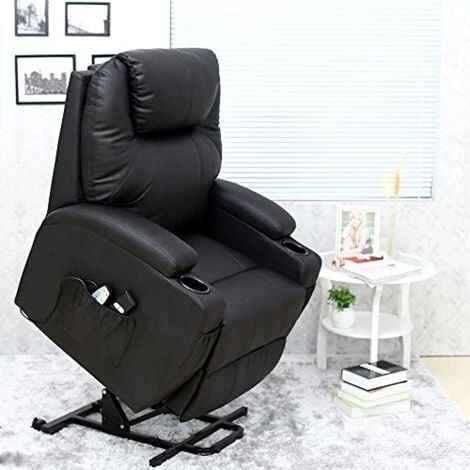 CINEMO RISEREC BLACK LEATHER RECLINER 3 CINEMO RISEREC BLACK LEATHER RECLINER