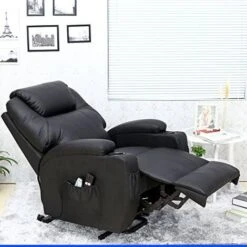 CINEMO RISEREC BLACK LEATHER RECLINER 9 CINEMO RISEREC BLACK LEATHER RECLINER -Living Room Furniture Store 18220916 3