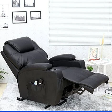 CINEMO RISEREC BLACK LEATHER RECLINER 5 CINEMO RISEREC BLACK LEATHER RECLINER - Image 3