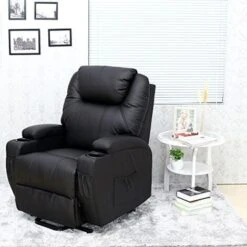 CINEMO RISEREC BLACK LEATHER RECLINER 10 CINEMO RISEREC BLACK LEATHER RECLINER -Living Room Furniture Store 18220916 4