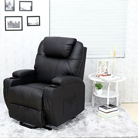 CINEMO RISEREC BLACK LEATHER RECLINER 6 CINEMO RISEREC BLACK LEATHER RECLINER - Image 4