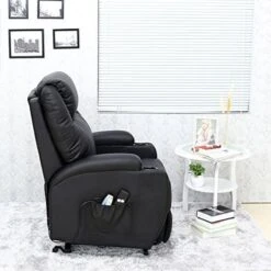 CINEMO RISEREC BLACK LEATHER RECLINER 11 CINEMO RISEREC BLACK LEATHER RECLINER -Living Room Furniture Store 18220916 5