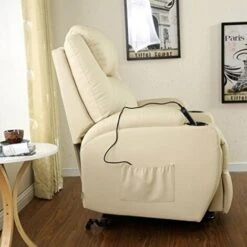 CINEMO RISEREC CREAMLEATHER RECLINER -Living Room Furniture Store 18220918 4