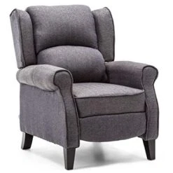 EATON HERRINGBONE RECLINER CHAIR - BLUE