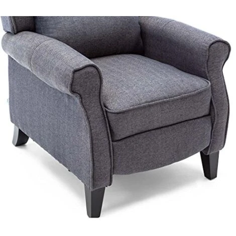 EATON HERRINGBONE RECLINER CHAIR - BLUE 4 EATON HERRINGBONE RECLINER CHAIR - BLUE - Image 2