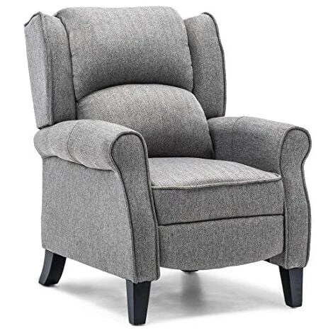 EATON HERRINGBONE RECLINER CHAIR - GREY 3 EATON HERRINGBONE RECLINER CHAIR - GREY