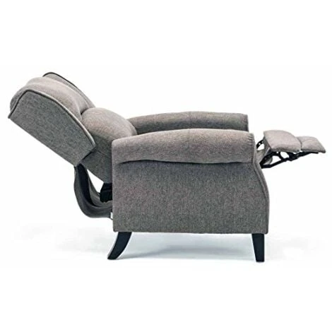 EATON HERRINGBONE RECLINER CHAIR - GREY 6 EATON HERRINGBONE RECLINER CHAIR - GREY - Image 4