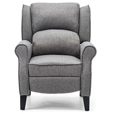 EATON HERRINGBONE RECLINER CHAIR - GREY 7 EATON HERRINGBONE RECLINER CHAIR - GREY - Image 5