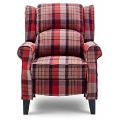 EATON WING BACK FIRESIDE CHECK FABRIC RECLINER ARMCHAIR SOFA LOUNGE CINEMO CHAIR RED 9 EATON WING BACK FIRESIDE CHECK FABRIC RECLINER ARMCHAIR SOFA LOUNGE CINEMO CHAIR RED -Living Room Furniture Store 18220947 3