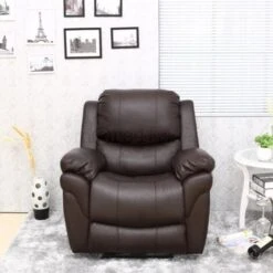 MADISON BROWN AUTOMATIC LEATHER RECLINER CHAIR 11 MADISON BROWN AUTOMATIC LEATHER RECLINER CHAIR -Living Room Furniture Store 18220965 5
