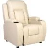 OSCAR LEATHER RECLINER W DRINK HOLDERS ARMCHAIR SOFA CHAIR RECLINING CINEMA CREAM 2 OSCAR LEATHER RECLINER W DRINK HOLDERS ARMCHAIR SOFA CHAIR RECLINING CINEMA CREAM -Living Room Furniture Store 18220974 1