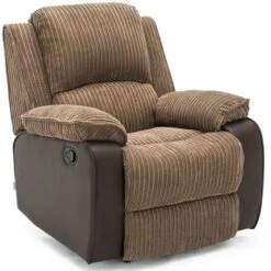 POSTANA BROWN FABRIC RECLINER ARMCHAIR