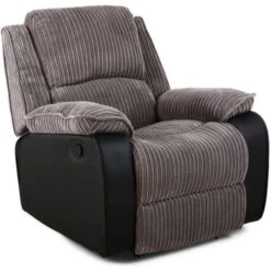 POSTANA GREY FABRIC RECLINER ARMCHAIR