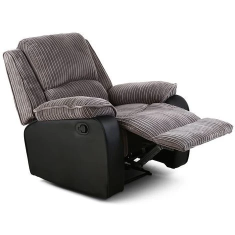 POSTANA GREY FABRIC RECLINER ARMCHAIR 4 POSTANA GREY FABRIC RECLINER ARMCHAIR - Image 2