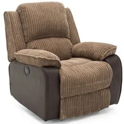POSTANA BROWN AUTOMATIC FABRIC RECLINER ARMCHAIR