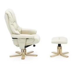 SORENTO REAL LEATHER CREAM SWIVEL RECLINER CHAIR W FOOT STOOL 8 SORENTO REAL LEATHER CREAM SWIVEL RECLINER CHAIR W FOOT STOOL -Living Room Furniture Store 18220985 3