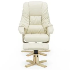 SORENTO REAL LEATHER CREAM SWIVEL RECLINER CHAIR W FOOT STOOL 9 SORENTO REAL LEATHER CREAM SWIVEL RECLINER CHAIR W FOOT STOOL -Living Room Furniture Store 18220985 4