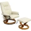 TUSCANY REAL LEATHER CREAM SWIVEL RECLINER MASSAGE CHAIR W FOOT STOOL 2 TUSCANY REAL LEATHER CREAM SWIVEL RECLINER MASSAGE CHAIR W FOOT STOOL -Living Room Furniture Store 18220988 1