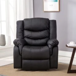 SEATTLE ELECTRIC BLACK LEATHER AUTO RECLINER ARMCHAIR SOFA HOME LOUNGE CHAIR -Living Room Furniture Store 18220990 3