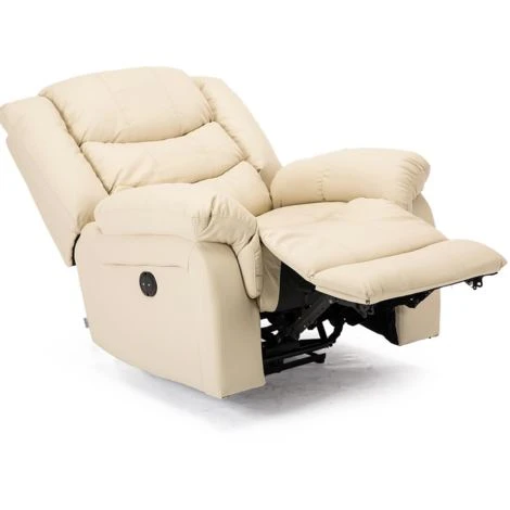 SEATTLE ELECTRIC CREAM LEATHER AUTO RECLINER ARMCHAIR SOFA HOME LOUNGE CHAIR 4 SEATTLE ELECTRIC CREAM LEATHER AUTO RECLINER ARMCHAIR SOFA HOME LOUNGE CHAIR - Image 2