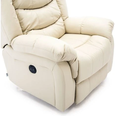 SEATTLE ELECTRIC CREAM LEATHER AUTO RECLINER ARMCHAIR SOFA HOME LOUNGE CHAIR 7 SEATTLE ELECTRIC CREAM LEATHER AUTO RECLINER ARMCHAIR SOFA HOME LOUNGE CHAIR - Image 5