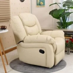 SEATTLE CREAM LEATHER RECLINER ARMCHAIR SOFA HOME LOUNGE CHAIR RECLINING 10 SEATTLE CREAM LEATHER RECLINER ARMCHAIR SOFA HOME LOUNGE CHAIR RECLINING -Living Room Furniture Store 18220999 4