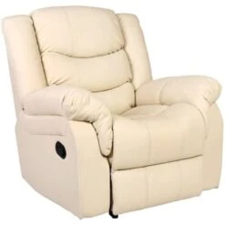 SEATTLE CREAM LEATHER RECLINER ARMCHAIR SOFA HOME LOUNGE CHAIR RECLINING 11 SEATTLE CREAM LEATHER RECLINER ARMCHAIR SOFA HOME LOUNGE CHAIR RECLINING -Living Room Furniture Store 18220999 5