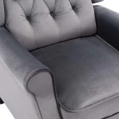 ALTHORPE VELVET RECLINER CHAIR - GREY -Living Room Furniture Store 18221003 3