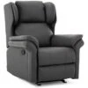 OAKFORD SLATE LEATHER ROCKING RECLINER CHAIR
