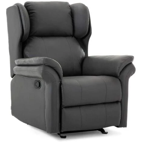 OAKFORD SLATE LEATHER ROCKING RECLINER CHAIR 3 OAKFORD SLATE LEATHER ROCKING RECLINER CHAIR