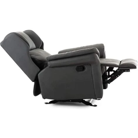 OAKFORD SLATE LEATHER ROCKING RECLINER CHAIR 7 OAKFORD SLATE LEATHER ROCKING RECLINER CHAIR - Image 5